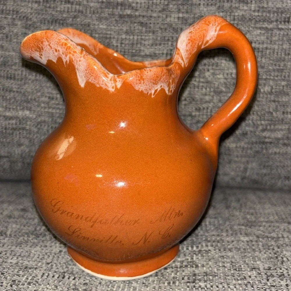 P. C. A. PADEN CITY ARTWARE GLAZED BURNT ORANGE SMALL PITCHER VINTAGE